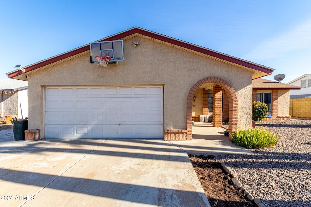 view of front of home featuring a garage