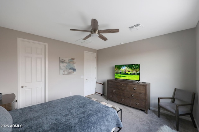 738 W Kingman Dr, Casa Grande, AZ 85122 - bedroom featuring a ceiling fan, carpet, visible vents, and baseboards