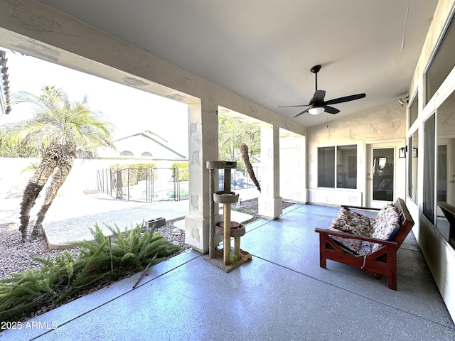 view of patio / terrace with ceiling fan