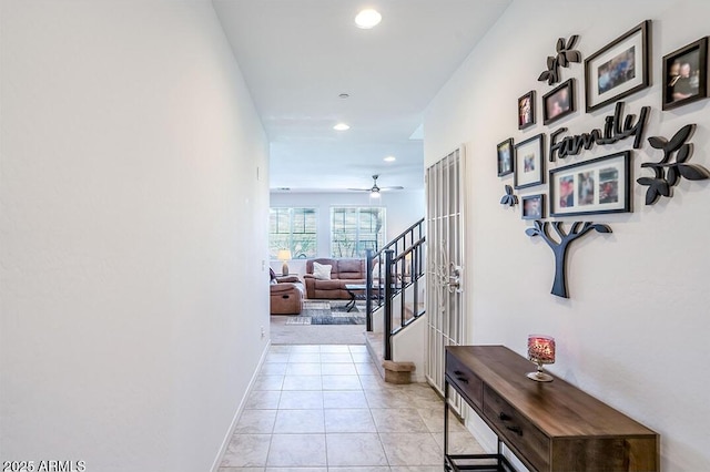 32047 N 125th Ave, Peoria, AZ 85383 - corridor with recessed lighting, stairway, and baseboards