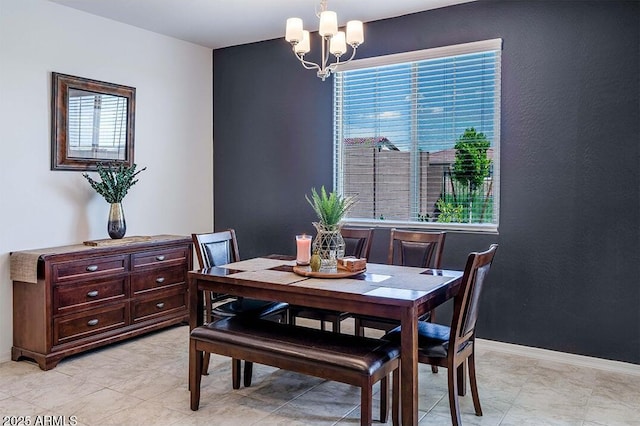 32047 N 125th Ave, Peoria, AZ 85383 - dining area with a chandelier, baseboards, and light tile patterned floors