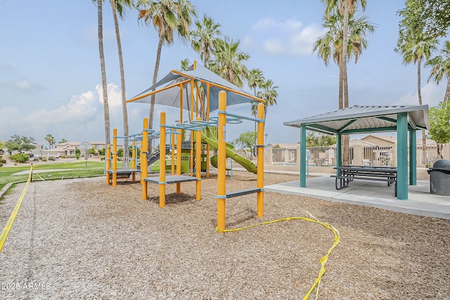 1391 W Windhaven Ave, Gilbert, AZ 85233 - community play area featuring a gazebo, fence, and a residential view