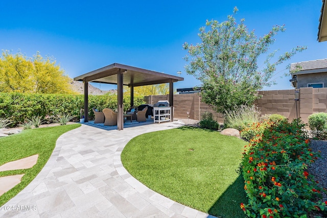 view of yard with a patio area