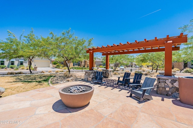 view of patio with a pergola