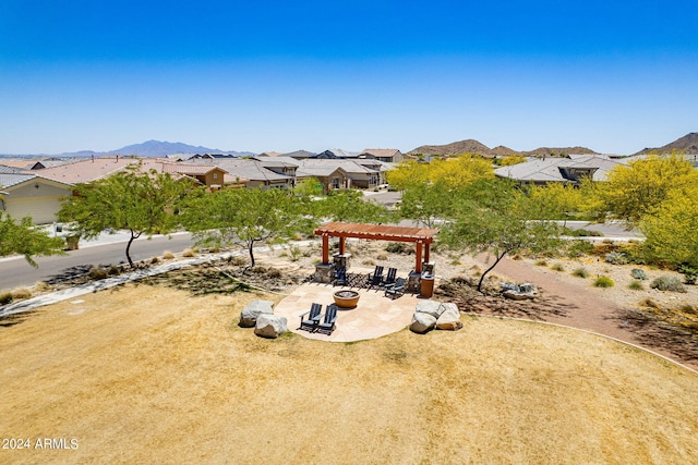 aerial view featuring a mountain view