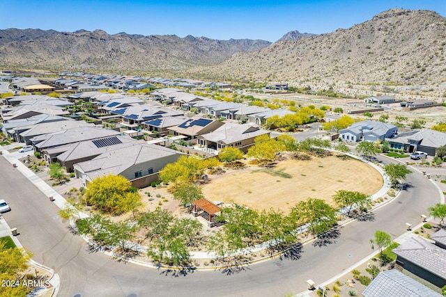 aerial view with a mountain view