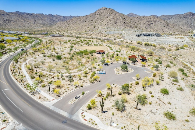 drone / aerial view with a mountain view