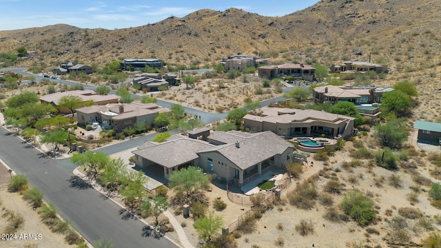 bird's eye view with a mountain view