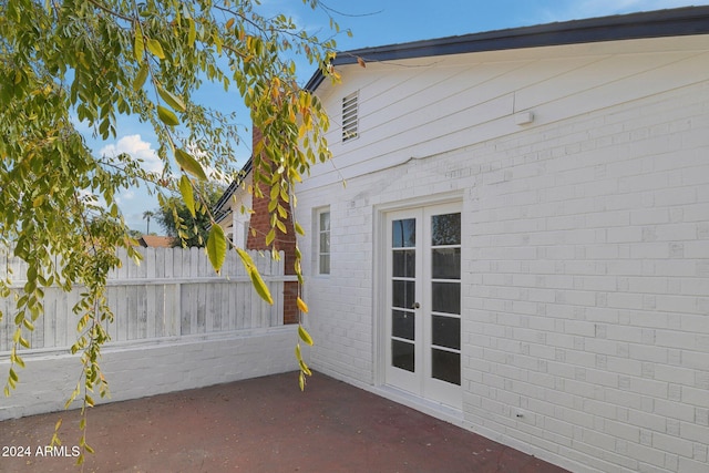 exterior space with french doors