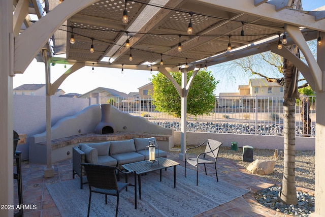 25454 N 73rd Ave, Peoria, AZ 85383 - view of patio / terrace with a fenced backyard, an outdoor hangout area, and a gazebo