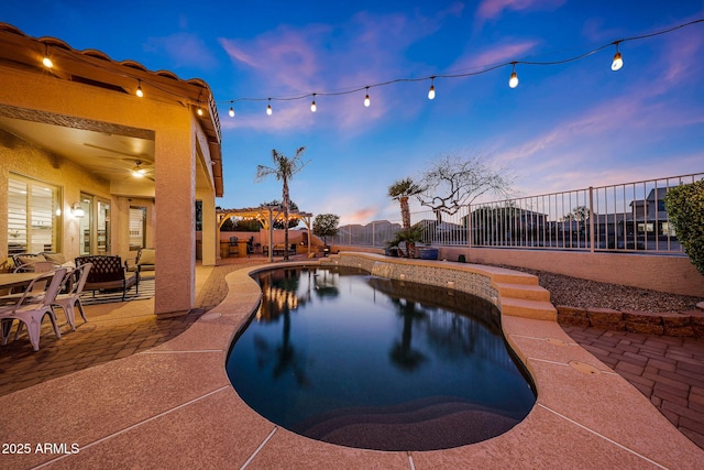 25454 N 73rd Ave, Peoria, AZ 85383 - view of swimming pool featuring a fenced backyard, a fenced in pool, and a patio area