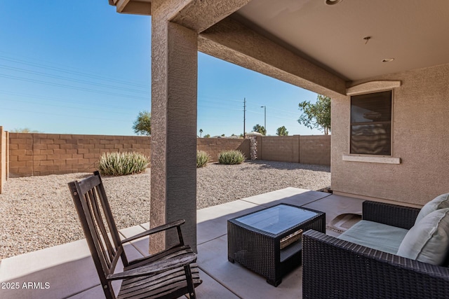 view of patio / terrace featuring a fenced backyard