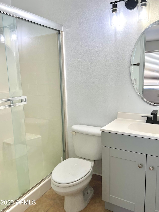 7801 N 44th Dr Unit 1180, Glendale, AZ 85301 - bathroom with vanity, a stall shower, and tile patterned floors