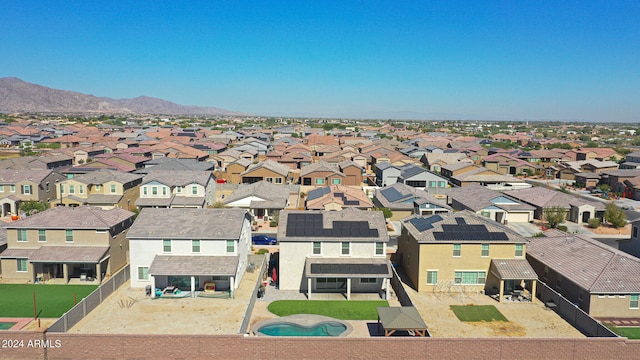 drone / aerial view with a mountain view