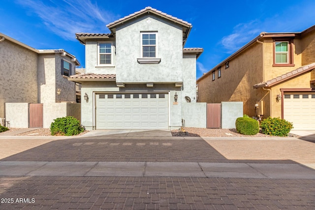3910 E Turley St, Gilbert, AZ 85295 - view of front of property with an attached garage, a tiled roof, and stucco siding
