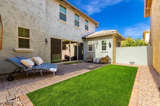 3910 E Turley St, Gilbert, AZ 85295 - back of house with stucco siding, a patio, and a tiled roof