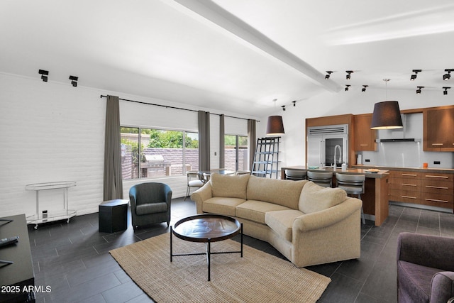 4800 N 68th St Unit 101, Scottsdale, AZ 85251 - living room featuring dark tile patterned floors