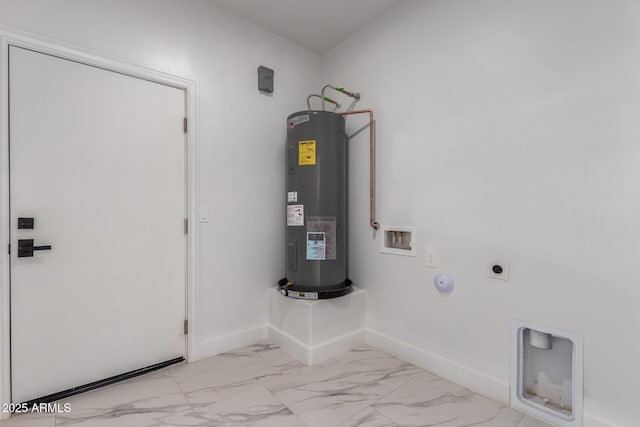 utility room featuring electric water heater