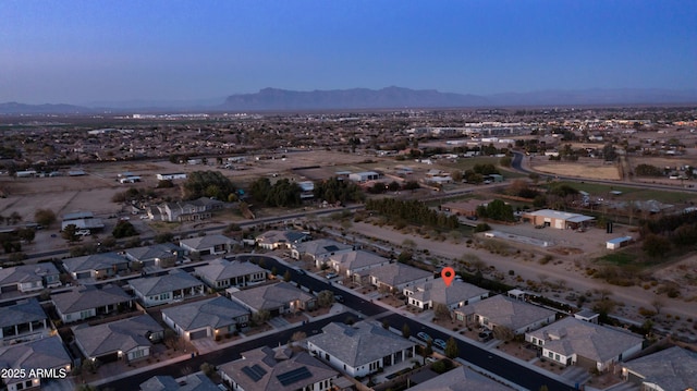 bird's eye view with a residential view and a mountain view