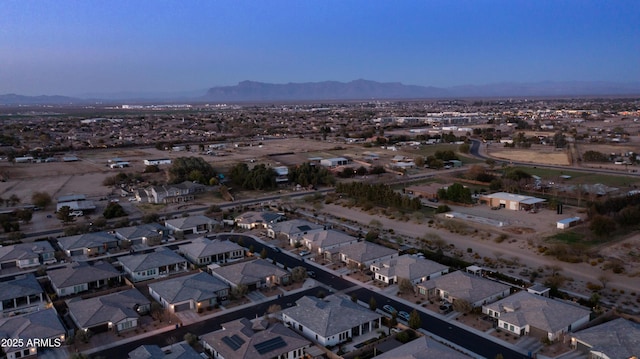 bird's eye view with a residential view and a mountain view