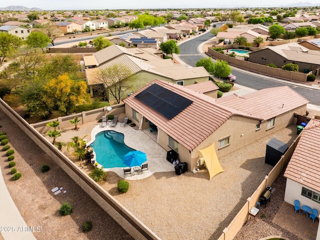 drone / aerial view with a residential view