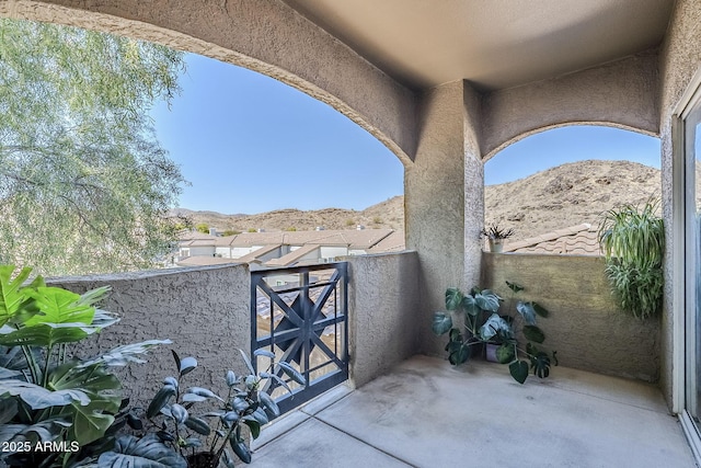 balcony with a mountain view