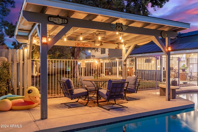 exterior space with a gazebo and a patio area