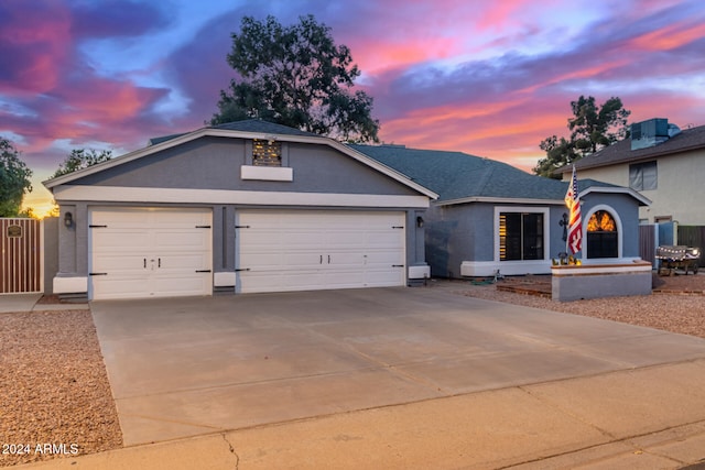 view of front facade featuring a garage