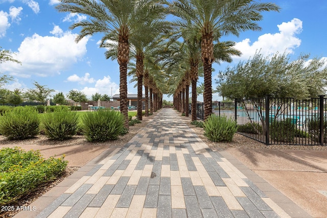 surrounding community featuring fence