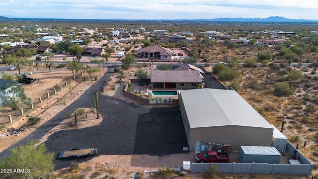 aerial view with a mountain view