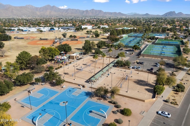 bird's eye view featuring a mountain view