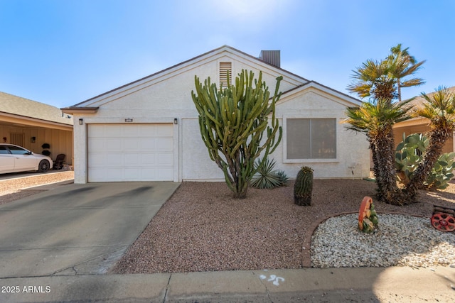 single story home with a garage