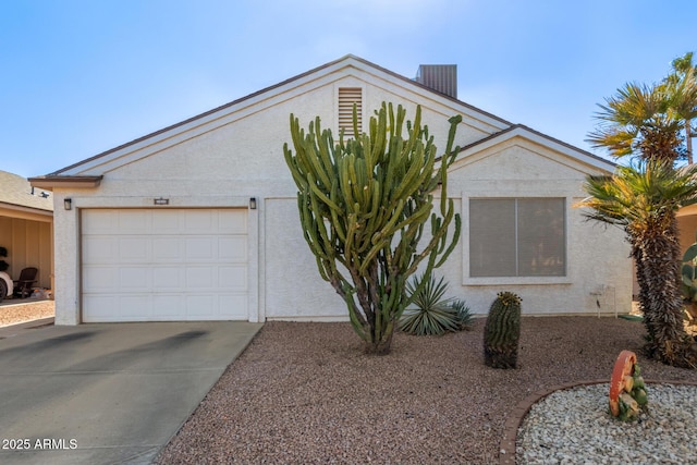 single story home featuring a garage and central air condition unit