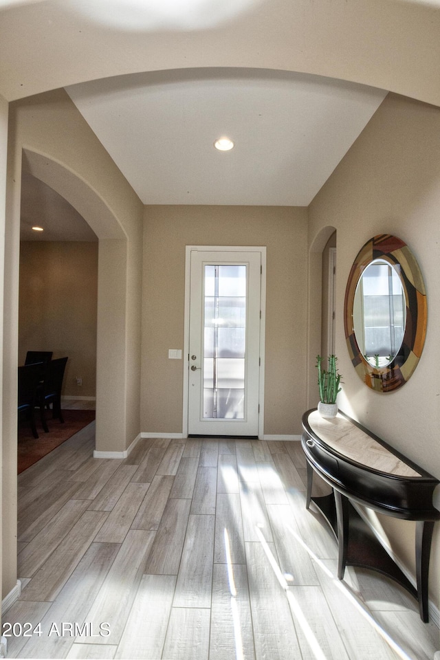 entryway featuring light hardwood / wood-style floors