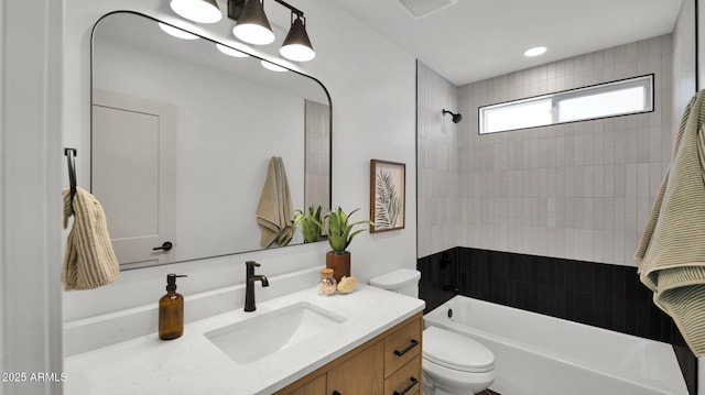 5109 E Blanche Dr, Scottsdale, AZ 85254 - full bathroom with vanity, toilet, and shower / tub combination