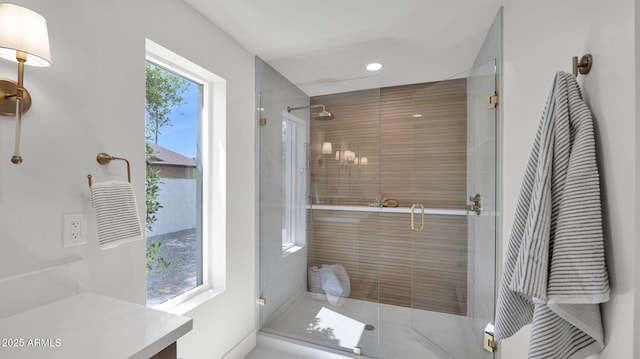 5109 E Blanche Dr, Scottsdale, AZ 85254 - full bath with a shower stall and recessed lighting