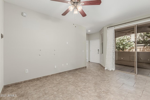 9550 E Thunderbird Rd Unit 149, Scottsdale, AZ 85260 - empty room featuring baseboards, a ceiling fan, and recessed lighting