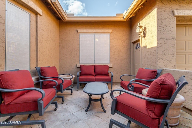 view of patio featuring an outdoor living space