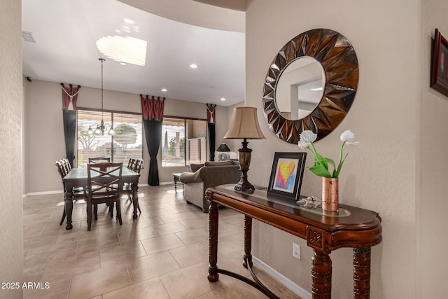 interior space with light tile patterned floors