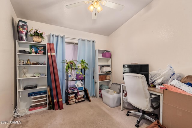4441 E Desert Wind Dr, Phoenix, AZ 85044 - carpeted office space featuring ceiling fan and vaulted ceiling