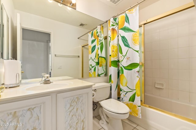 4441 E Desert Wind Dr, Phoenix, AZ 85044 - full bathroom with tile patterned floors, shower / bath combination with curtain, toilet, and vanity