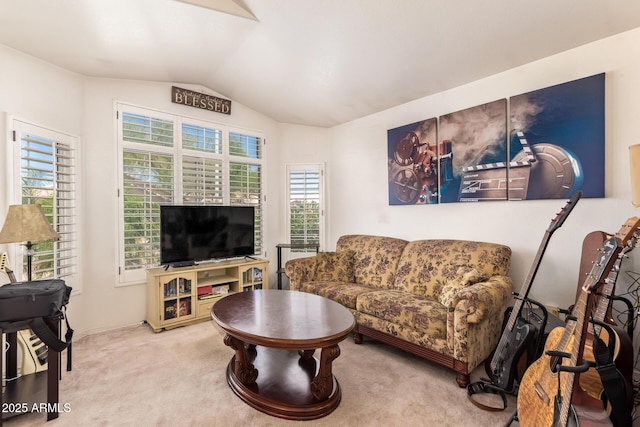 4441 E Desert Wind Dr, Phoenix, AZ 85044 - living area with carpet floors and lofted ceiling