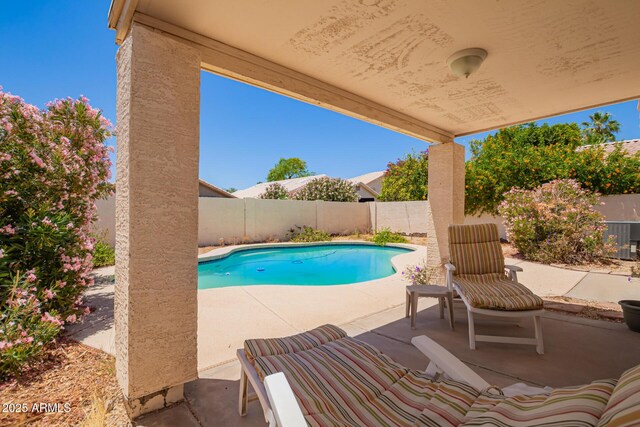 4441 E Desert Wind Dr, Phoenix, AZ 85044 - view of swimming pool featuring a patio and a fenced backyard