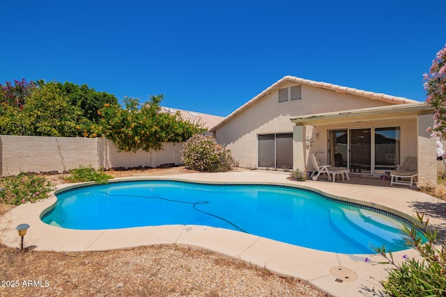 4441 E Desert Wind Dr, Phoenix, AZ 85044 - view of swimming pool with a fenced backyard and a patio area