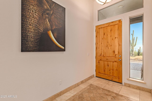 view of tiled foyer entrance