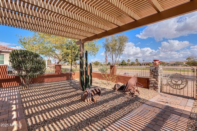 view of patio with a pergola