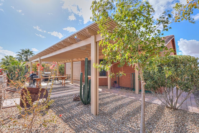 view of patio with a pergola