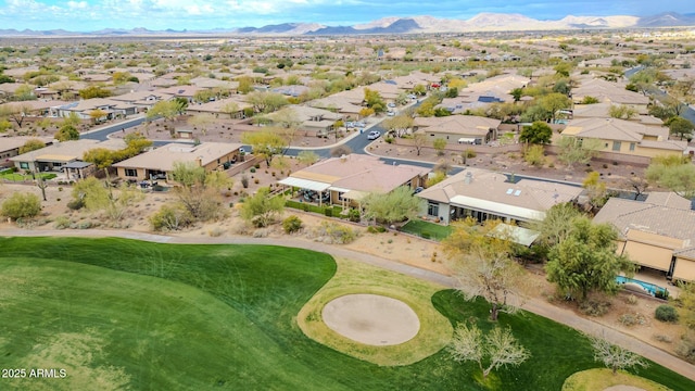 bird's eye view with a residential view and a mountain view