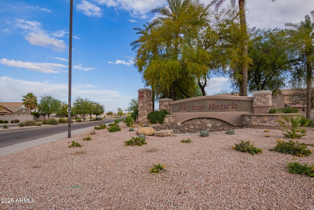 view of community sign