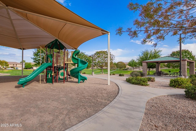 community playground featuring a gazebo